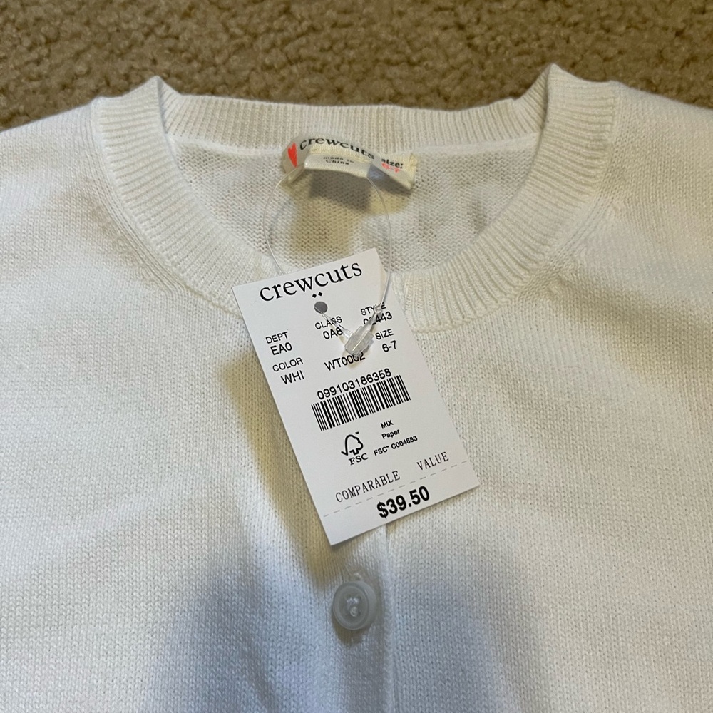 CrewCuts white cardigan